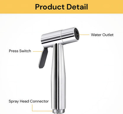 Handheld Bidet Sprayer for Toilet Bathroom Premium Stainless Steel - Adjustable Water Pressure Control Baby Cloth Diaper Sprayer with Superior Complete Bidet Spray Hose Kit