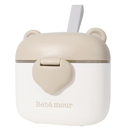 Bebamour Baby Formula Dispenser, BPA Free Portable Milk Powder and Candy Fruit Snack Storage Container with Scoop and Leveller for Travel, 450 ML, Green Cow