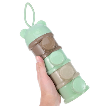 Kisangel 4 Layers Milk Powder Box Portable Formula Storage Container for Baby Infant Travel Stackable Milk Powder Dispenser Food Storage