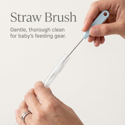 Ariseno 5-in-1 Baby Bottle Brush Set, Including Nylon and Silicone Bottle Brush, Bottle Cap, Straw and Nipple Cleaner, BPA-Free (Blue)