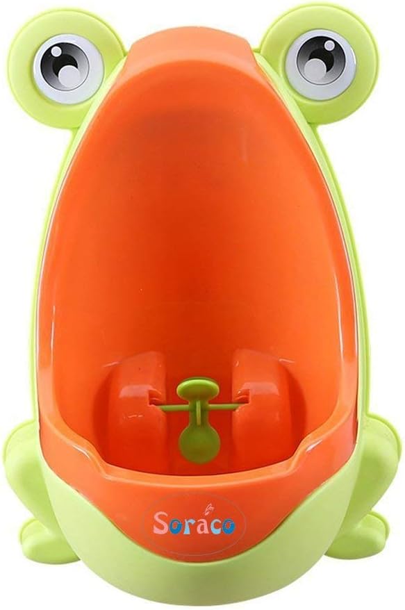 Soraco Cute Frog Potty Training Urinal for Boys with Funny Aiming Target, Toddler Urinals for Potty Training (Green)