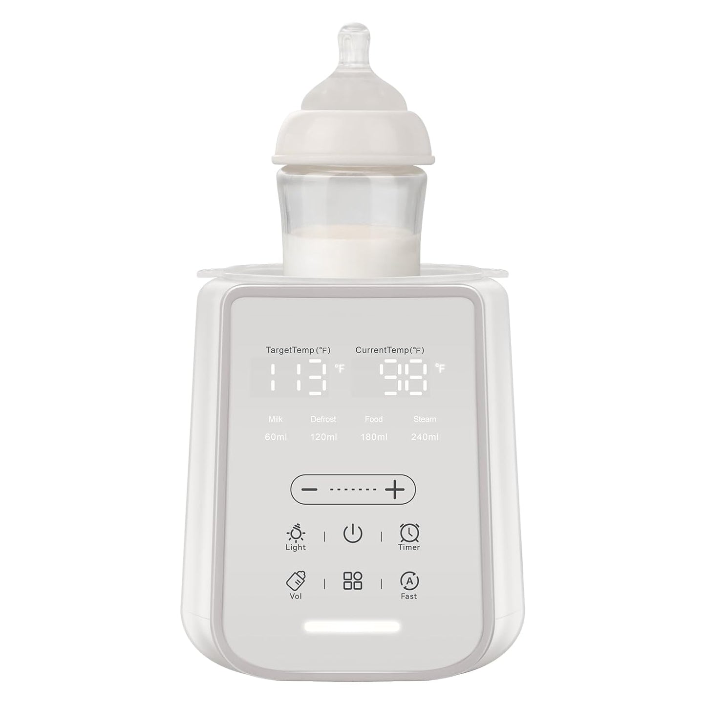 Baby Bottle Warmer for Breast Milk with Timer & Night Light, 11-in-1 Milk Warmer for Baby Bottles, 48H Keep Warm, BPA-Free Fast Heating with Adjustable Temperature for Glass/PPSU Bottles