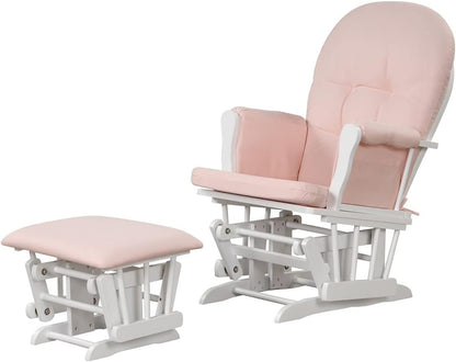 Angel Line Grayson Glider and Ottoman, Black w/Beige Cushion