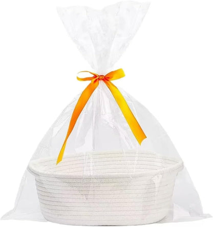 CREVENT Diaper Caddy Organizer, Baby Basket with Handle, Table Organizer for Storage, Portable Car Organizer, Baby Shower Gifts + Gift bag with Ribbon