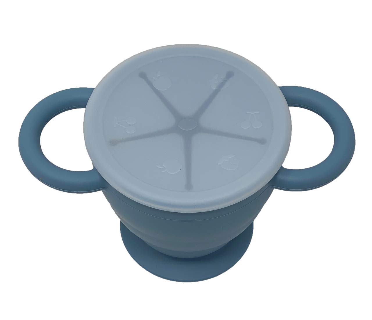 BraveJusticeKidsCo | Snack Attack II Snack Cup | Collapsible Silicone Snack Container | Toddler and Baby Snack Catcher Lid (Honey Ginger)