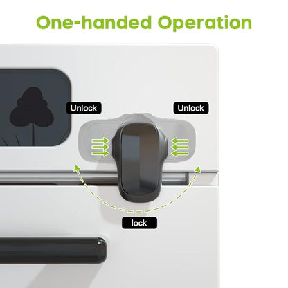Mom's Choice Gold Awards Winner - SAFELON 1 Pcs Baby Safety Oven Door Lock, Double Button Oven Lock for Kitchen Safety (Black)