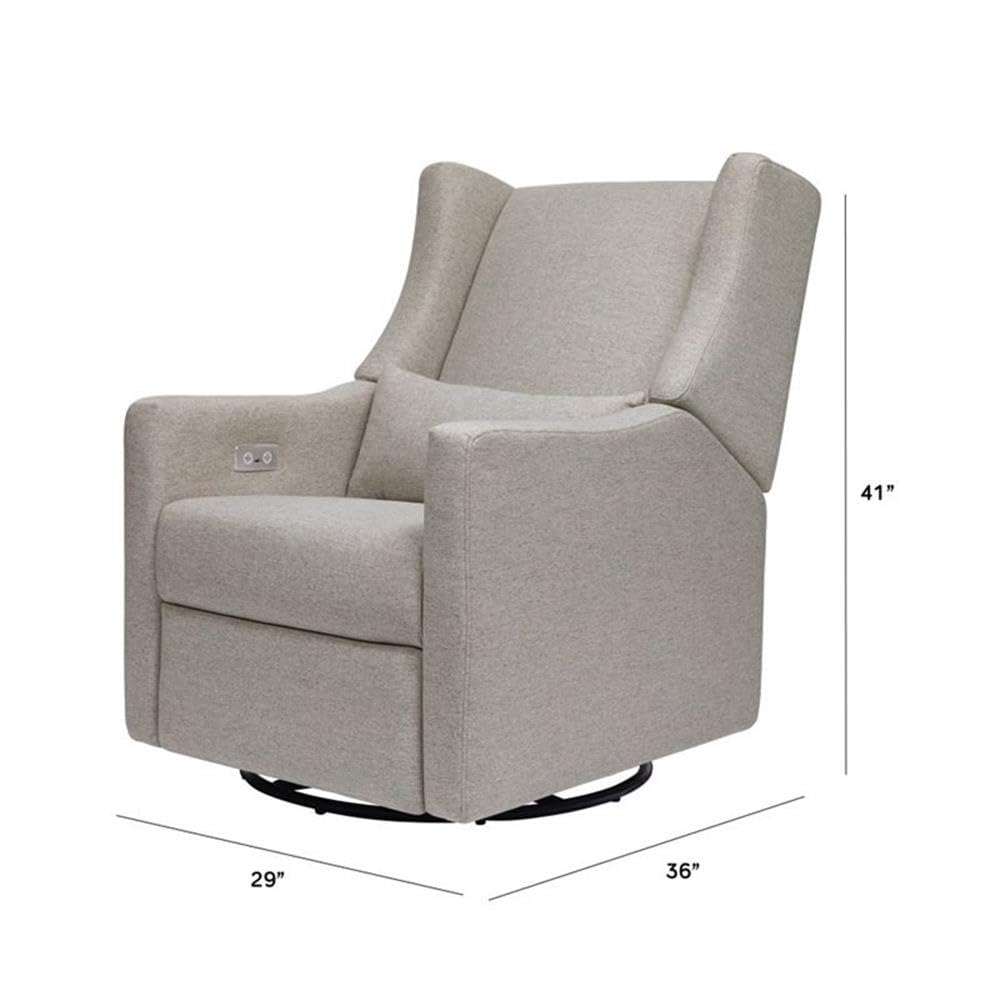 Kiwi Glider Recliner w/Electronic Control and USB | in Almond Teddy Loop w/Light Wood Base, Greenguard Gold Certified