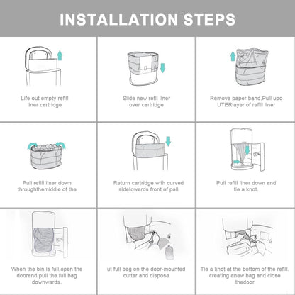 Diaper Disposal Liner Refills Compatible with Janibell Akord 330 Slim Adult Diaper Disposal System,Adult Diaper System, Lightly Scented, 4 Pack