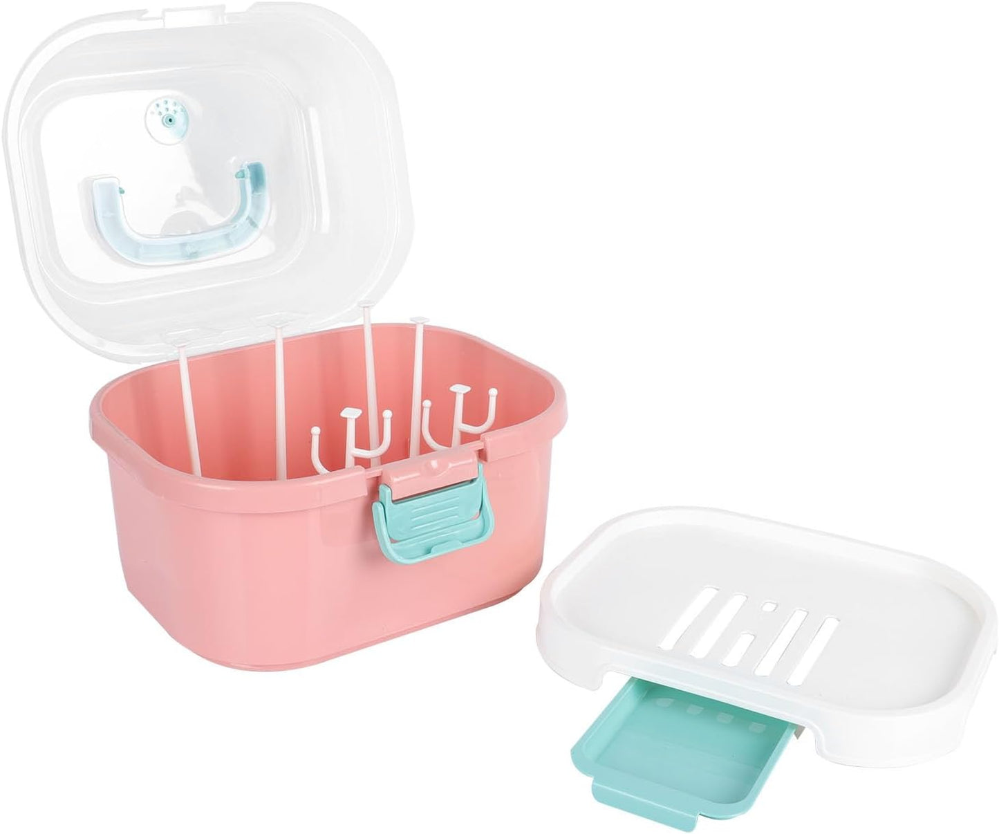 Kisangel Baby Bottle Drying Rack High Capacity Bottle Dryer with Detachable Hollow Drain Net and Pacifier Holders Compact Organizer for Kitchen Countertop Storage