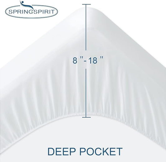 California King Mattress Protector 100% Waterproof & Noiseless & Soft & Skin-Friendly Terry Surface Perfectly Fitted up to 18'' Depth Cal King Mattress Cover Protector