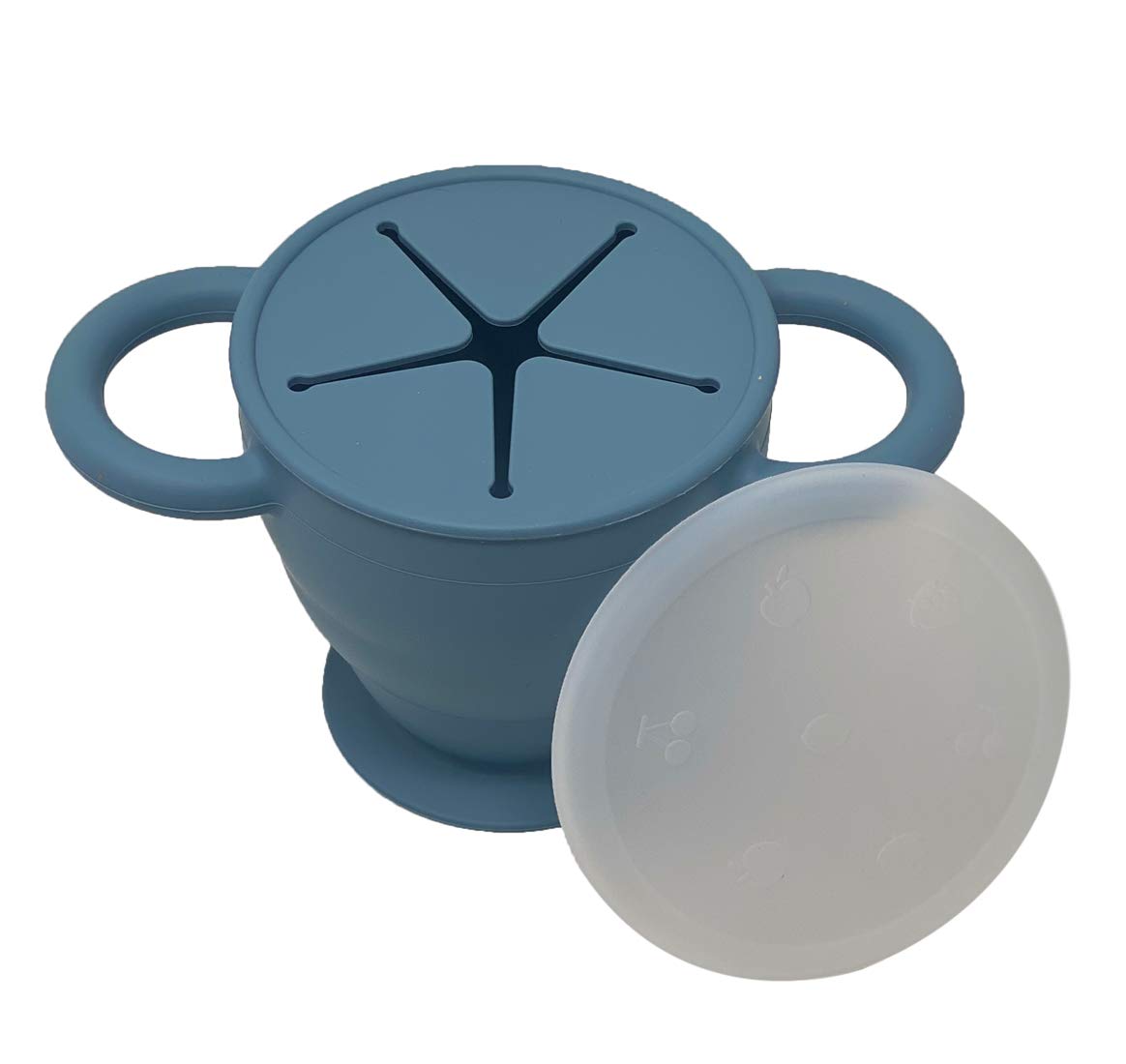 BraveJusticeKidsCo | Snack Attack II Snack Cup | Collapsible Silicone Snack Container | Toddler and Baby Snack Catcher Lid (Honey Ginger)
