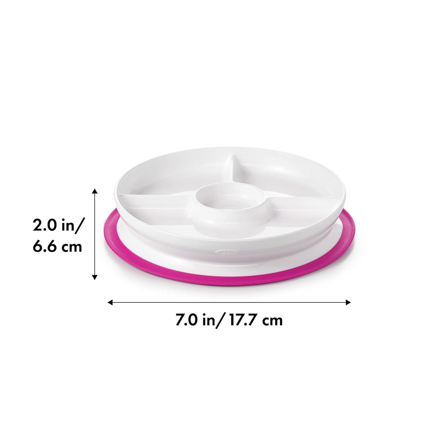 OXO Tot Stick and Stay Suction Divided Plate - Opal