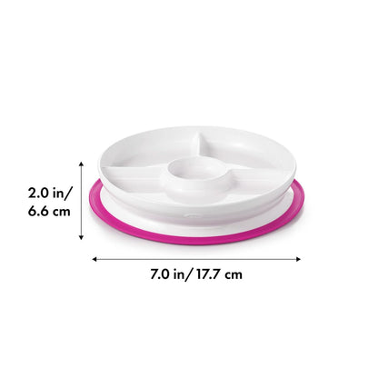 OXO Tot Stick and Stay Suction Divided Plate - Opal