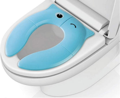 Toilet Potty Training Seat Cover, Travel Toilet Seat, Folding Non Slip Silicone Pads, Travel Portable Reusable Kids Toddlers Boys Girls, Carry Bag (Yellow - Duck)