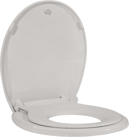 Toilet Seat, Elongated Toilet Seat with Toddler Seat Built in, Potty Training Toilet Seat Elongated Fits Both Adult and Child, with Slow Close and Magnets- Elongated