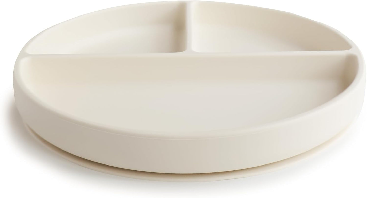 mushie Silicone Suction Plate | BPA-Free Non-Slip Design (Soft Lilac)