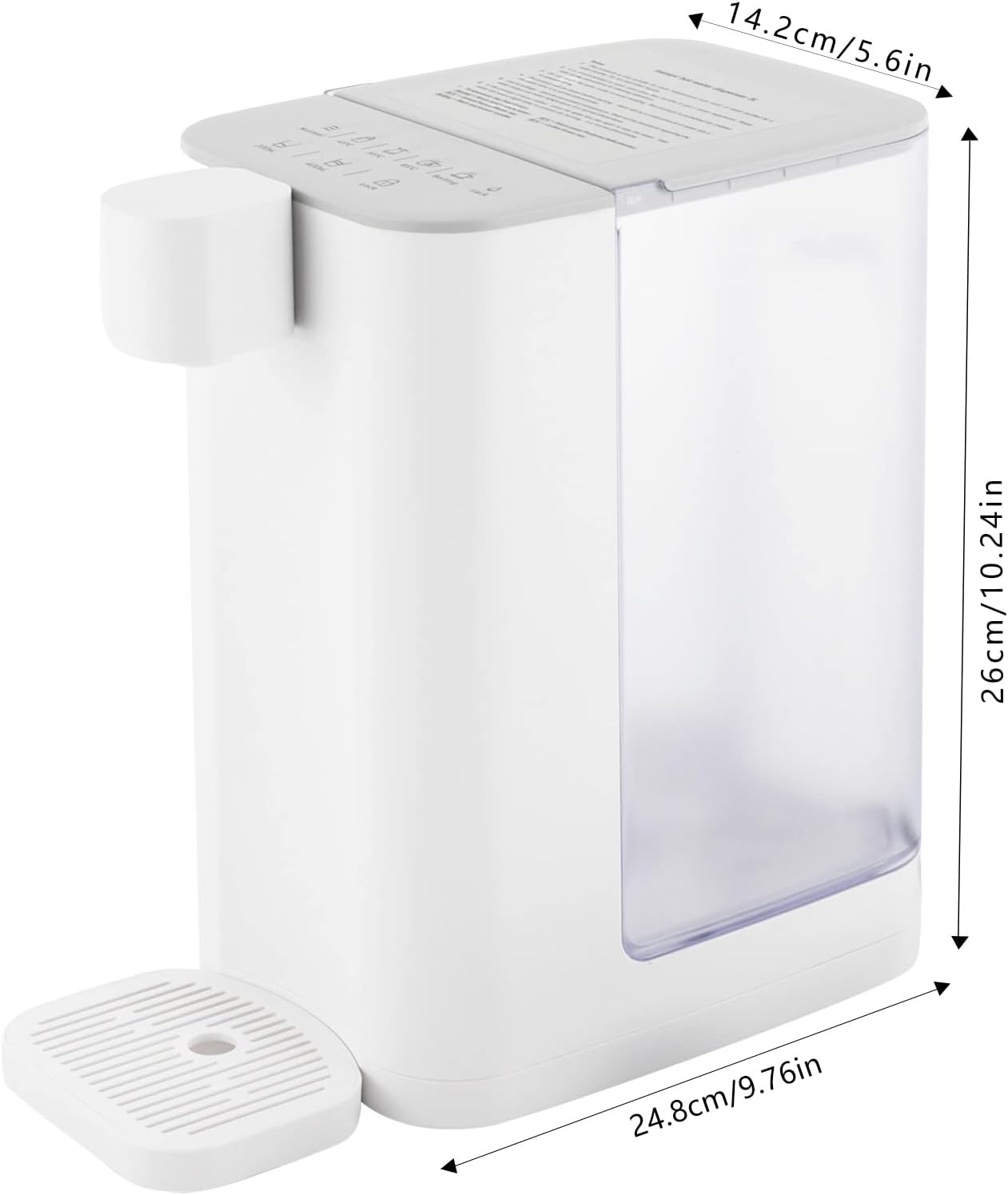 Instant Hot Water Dispenser 3L/102 OzCountertop Water Boiler & Warmer for Tea, Coffee and Baby Formula, Adjustable 5 Temperatures & 2 Water Outputs (White)