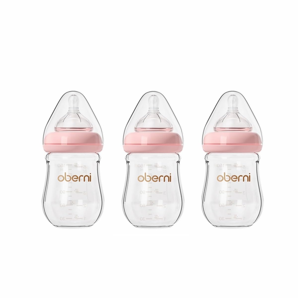 Glass Baby Bottles, Anti Colic Breastfeeding Bottle with Natural Response Nipple for Newborn Preemie 0+ Month, BPA Free, Wide Neck, Blue/3Pack/5oz