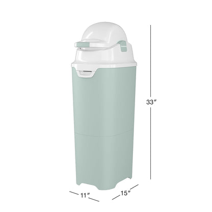 Foundations Tall Diaper Pail with Airtight Lid - Durable & Odorless Diaper Disposal, Large Capacity, Holds up to 60 Newborn Diapers, Refill with Any Bags, Baby Registry Gift - Gray (9612057)