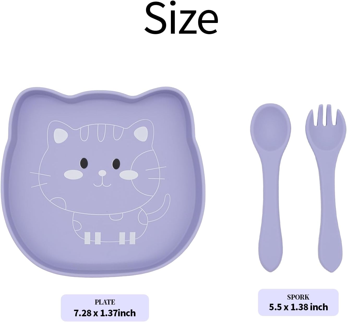 BabyX Baby Silicone Feeder Set, 3-pcs Butterfly-themed Baby Bowl with Suction, Spoon and Fork for Babies Toddler Kids, BPA-Free, Baby Utensils Feeding Supplies, Microwave and Dishwasher Safe