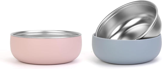 ShineMe Stainless Steel Bowls, 6 pack Snack Containers with Removable Colorful Silicone Sleeves, Unbreakable Kids Bowls for Icecream, Soup, Cereal, Yogurt...
