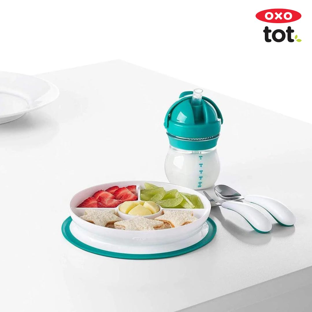 OXO Tot Stick and Stay Suction Divided Plate - Opal