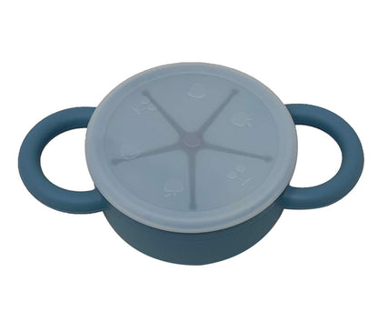 BraveJusticeKidsCo | Snack Attack II Snack Cup | Collapsible Silicone Snack Container | Toddler and Baby Snack Catcher Lid (Honey Ginger)