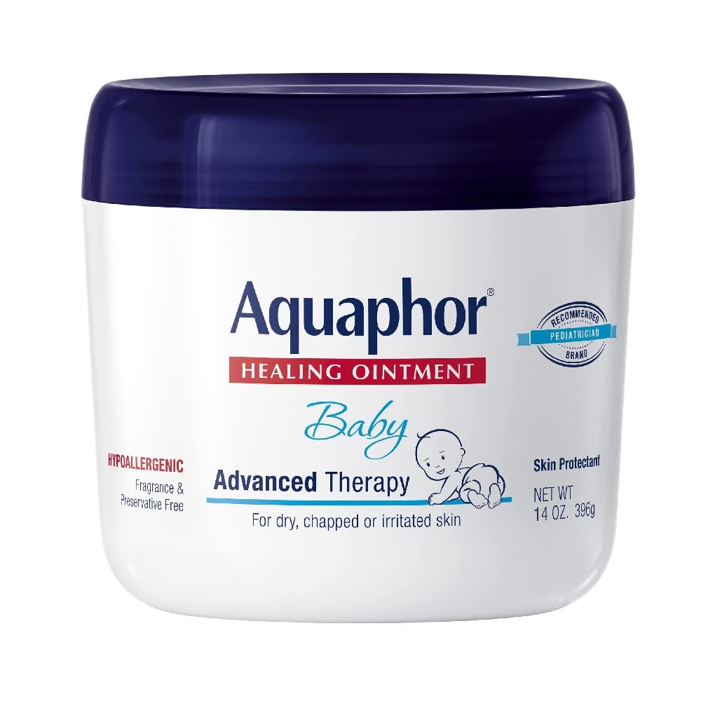 Aquaphor Baby Healing Ointment (14 Oz) + 3-in-1 Diaper Rash Cream (3.5 Oz), Hypoallergenic and Fragrance Free Skin Care Set for Babies