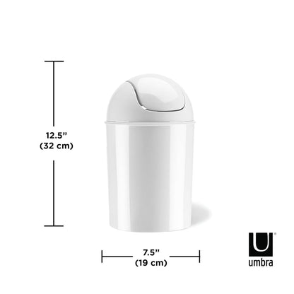 Umbra 1.25 Gallon Mini Waste Can with Removable Swing-Top Lid - Small Garbage Bin for Kitchen, Bathroom, Bedroom, Office - Compact Trash Can Fit Under Tables & Counters - Yellow