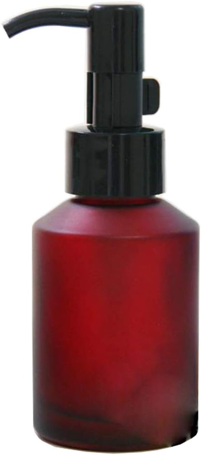 1PCS 60ML/2OZ Empty Refillable Amber Frosted Glass Bottles with Pump Vial Cosmetic Cream Lotion Dispenser Jars Storage Container for Essential Oil Emulsion Essence Portable Travel Bottle