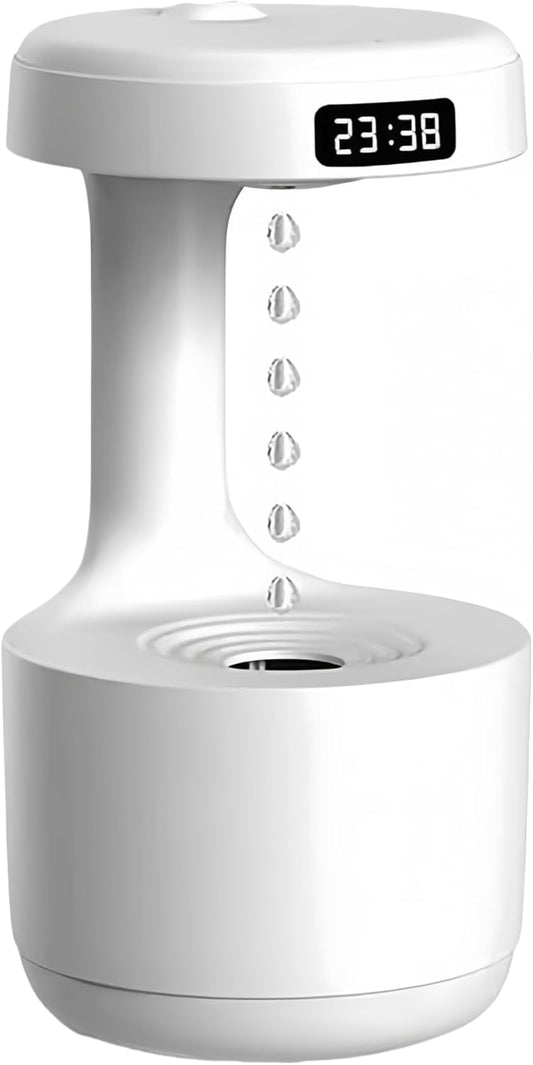 Humidifiers for Bedroom, 800ml Cool Mist Air Humidifier, Anti-Gravity Digital Humidifier with LED Display, Quiet Knob Control for Bedroom, Plants, Nursery, Office - White