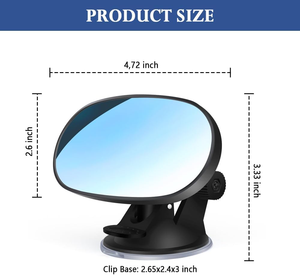 Stacool Baby Car Mirror Rear Facing,HD Wide Angle + 360° Adjustable Car Rear View Mirror,Universal Cars Interior Accessories Suction Cup Mirror for Cars Seat Rear Facing