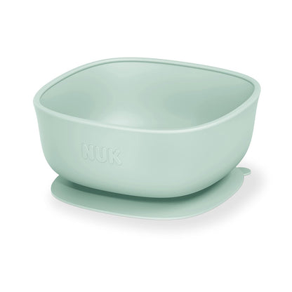 NUK Silicone Baby Tableware Bundle, Includes 1 Plate, 1 Bowl, 1 Cup, & 1 Spoon, Durable Suction Feature Helps Reduce Spills, Microwave-Safe, BPA-Free