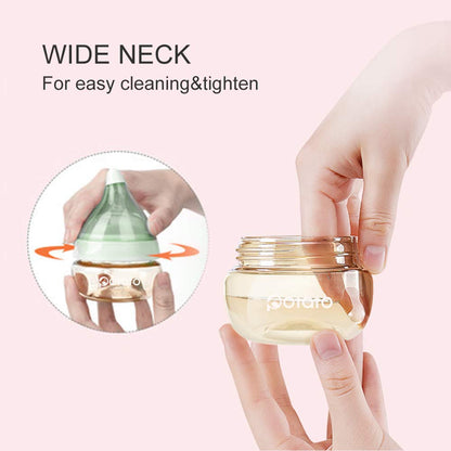 Breast Milk Baby Bottles for Newborn Baby PPSU Anti Colic Infant Bottles Wide Neck Breast-Like Nipple Slow Flow Breastfeeding Toddler Bottles-2pack (2.5oz/pc, Green)
