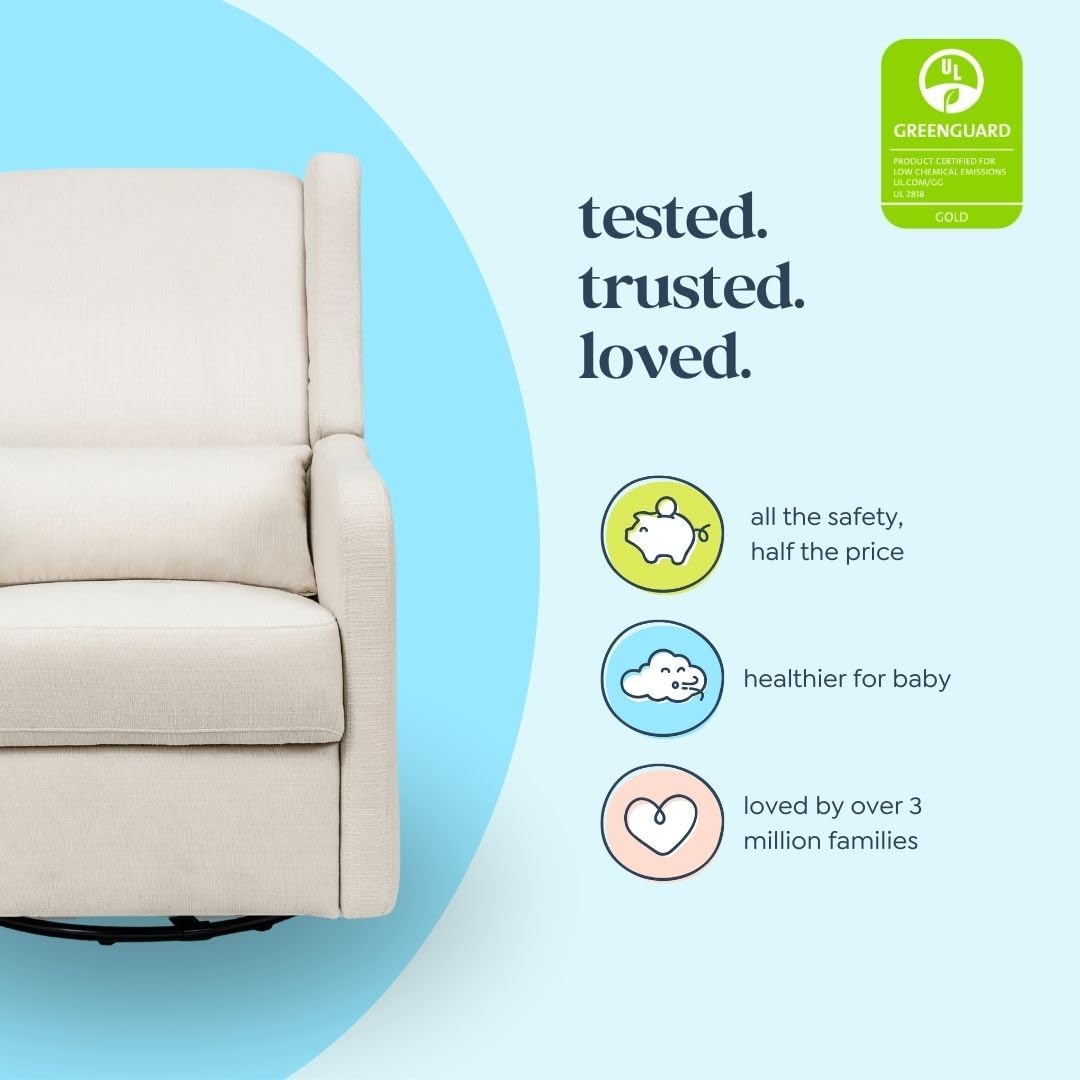 Davinci Carter's Arlo Recliner and Swivel Glider, Water Repellent & Stain Resistant, Greenguard Gold & CertiPUR-US Certified, Performance Forest Green Linen