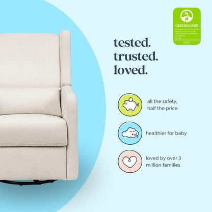 Davinci Carter's Arlo Recliner and Swivel Glider, Water Repellent & Stain Resistant, Greenguard Gold & CertiPUR-US Certified, Performance Forest Green Linen