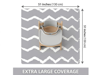 Splat Mat for Under High Chair/Arts/Crafts, Waterproof and Anti-Slip Splash Mat Floor Protector, Washable Highchair Floor Mat, 51 Inch Reusable Messy Mat and Baby Feeding Table Cloth