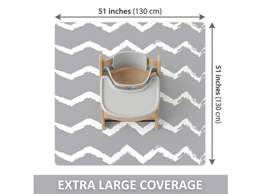 Splat Mat for Under High Chair/Arts/Crafts, Waterproof and Anti-Slip Splash Mat Floor Protector, Washable Highchair Floor Mat, 51 Inch Reusable Messy Mat and Baby Feeding Table Cloth