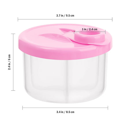 Accmor Baby Formula Dispenser On The Go, Non-Spill Rotating Three-Compartment Formula Container to Go, Milk Powder Kids Snack Container for Infant Toddler Travel, Pink