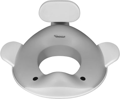 Kindsgut Whale Potty Training Seat for Toddlers – Kids Toilet Seat with Backrest, Non-Slip, Fits Round & Oval Toilet Seats, Designed in Germany, Peach