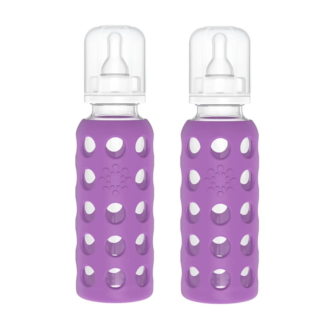 Lifefactory Glass Baby Bottle BPA Free | Protective Silicone Sleeve | 9 oz Pack of 2 | Mango, Kale