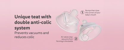 Herobility Double Anti-Colic Silicone Nipples, Baby Bottle Teats, Breast Like Shaped Nipples - Fits Herobility's & Eco Baby Bottles | Pack of 2 (Large Size)