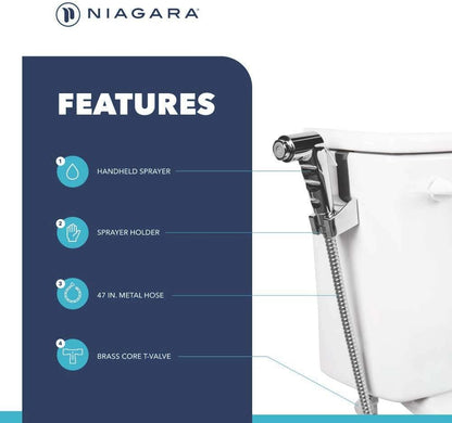 Niagara Luxury Handheld Bidet Sprayer – Adjustable Water Pressure for New and Existing Toilets, Mounted to Wall or Toilet, Cloth Diapers and for Bathing Pets