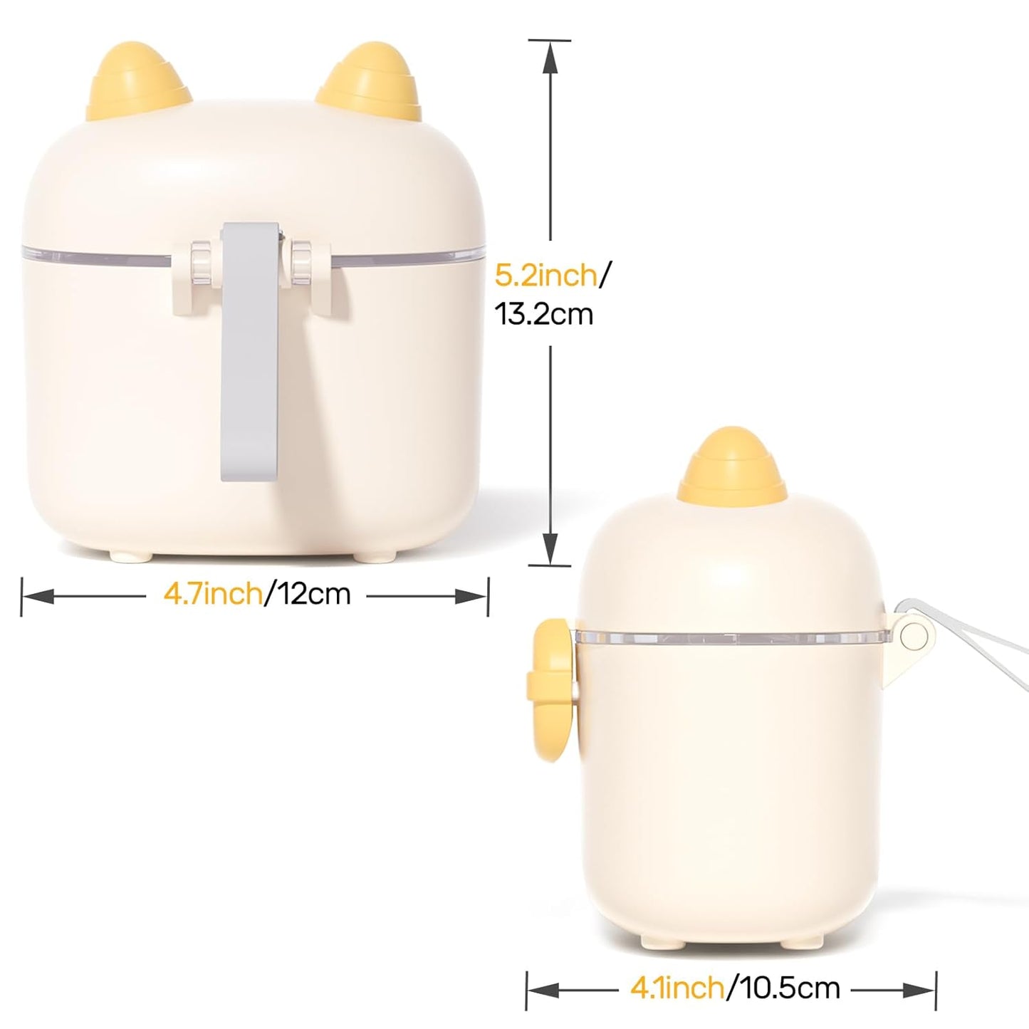 NCVI Baby Formula Dispenser On The Go, Formula Container To Go, Formula Holder for Travel, Outdoor Picnic with Baby Infant, Portable Container for Milk Powder, Snacks, Candy, Fruits (Pink)