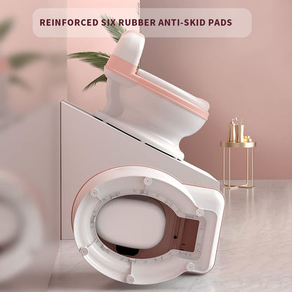 Potty Training Toilet, Realistic Potty Training Seat, Toddler Potty Chair with Soft Seat, Removable Potty Pot, Toilet Tissue Dispenser and Splash Guard, Non-Slip for Toddler& Baby& Kids