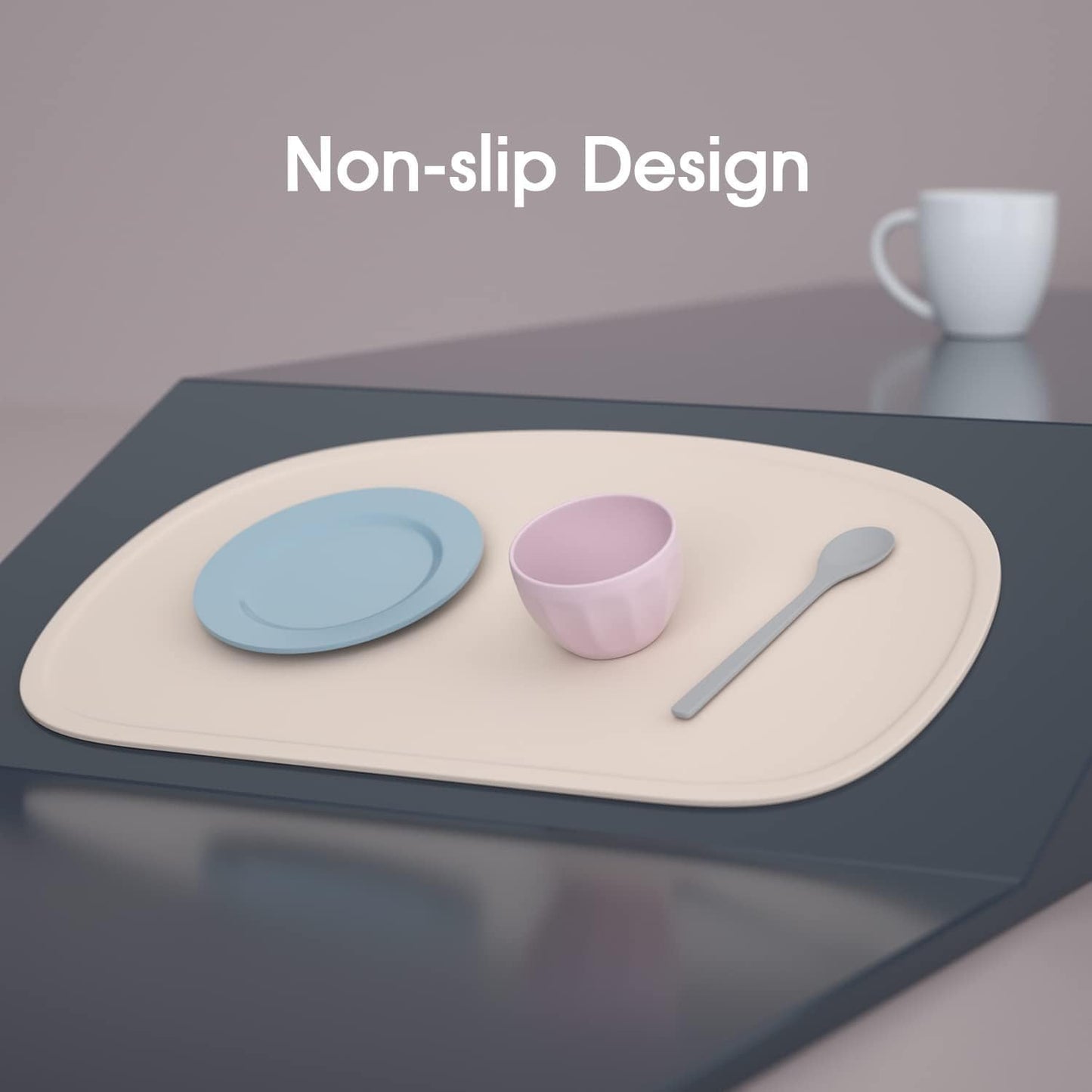 Cuddle Campus Set of 3 Silicone Placemats with Raised Edges for Kids,Toddlers,Babies, Non-Slip Dinning Table Mat, Baby Eating Mat, Food Mat Set 2