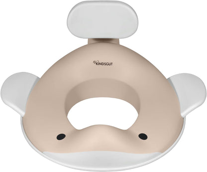 Kindsgut Whale Potty Training Seat for Toddlers – Kids Toilet Seat with Backrest, Non-Slip, Fits Round & Oval Toilet Seats, Designed in Germany, Peach