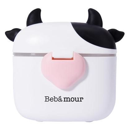 Bebamour Baby Formula Dispenser, BPA Free Portable Milk Powder and Candy Fruit Snack Storage Container with Scoop and Leveller for Travel, 450 ML, Green Cow