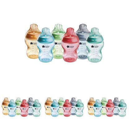 Tommee Tippee Natural Start Anti-Colic 9 oz BPA Free Baby Bottles, 0+ Months, Slow Flow Breast-Like Nipple, Self Sterilizing, Designed for Seamless Transition Between Bottle & Breast, Clear, Pack of 2