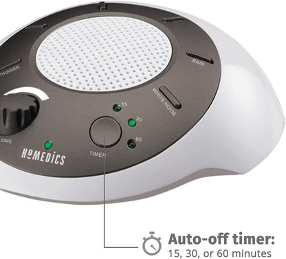 Homedics SoundSleep White Noise Sound Machine, Blue, Small Travel Sound Machine with 6 Relaxing Nature Sounds, Portable Sound Therapy for Home, Office, Nursery, Auto-Off Timer, by Homedics